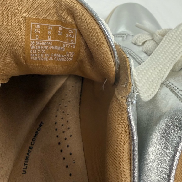 Clark’s Collection Leather Lace Up Mykah Joy Sneaker Silver Women’s Size 8 - Picture 8 of 8